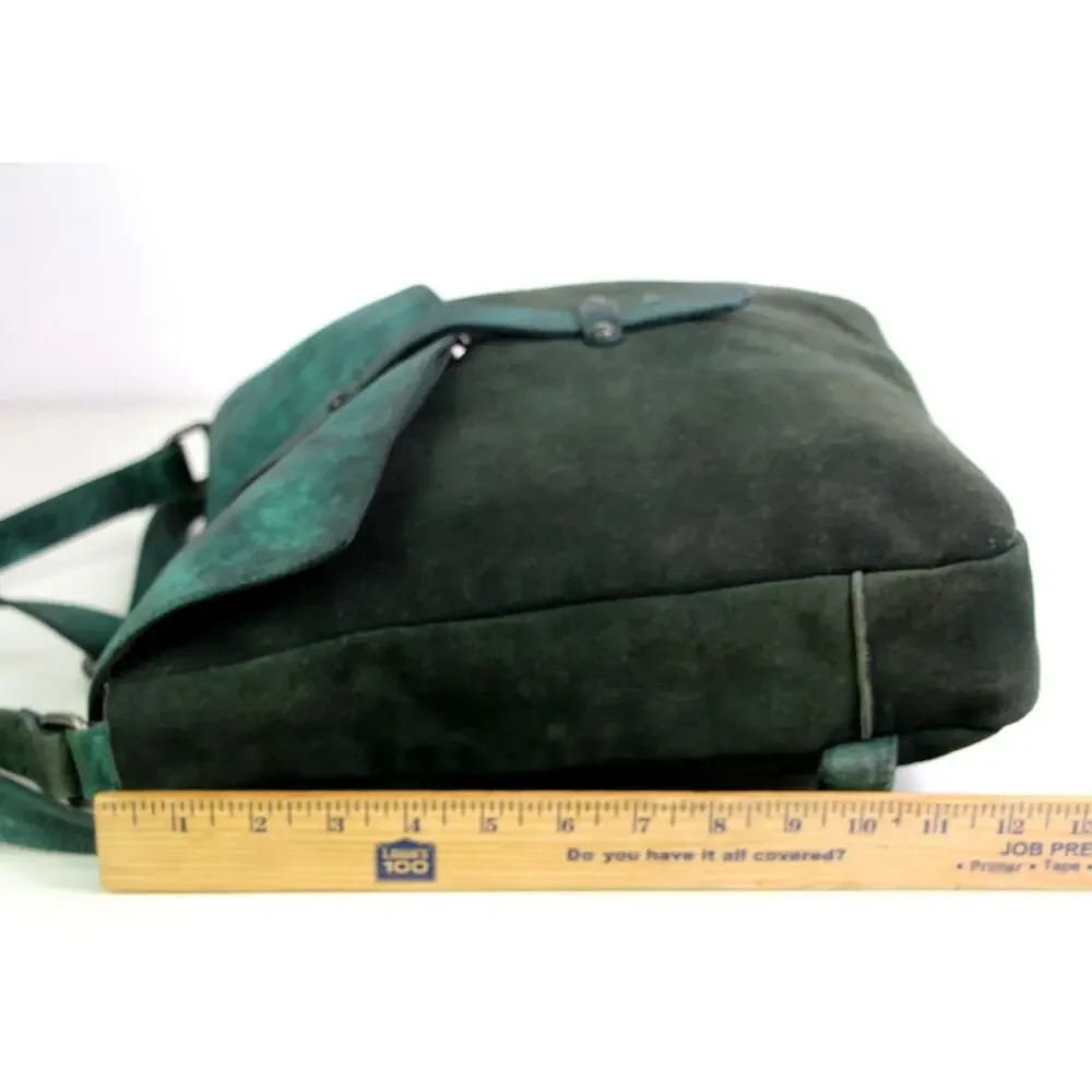 Free People DARK GREEN BLUE REAL LEATHER BACKPACK CONVERTIBLE SHOULDER BAG PURSE